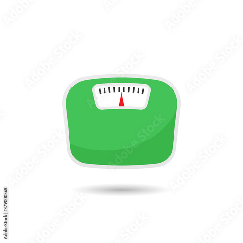 Bathroom weight scale icon in flat style. Mass measurement vector illustration on isolated background. Overweight sign business concept.