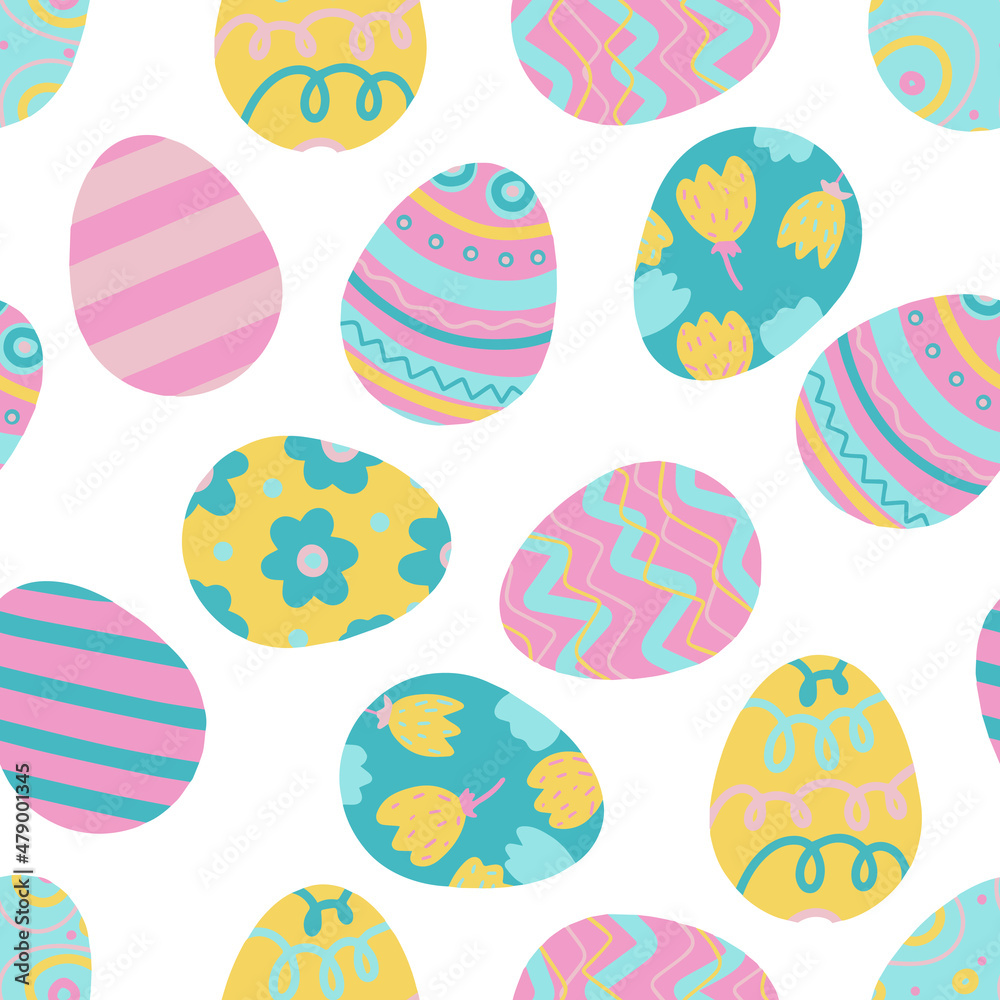 Easter pattern with colourful eggs. Easter pattern with colourful eggs.