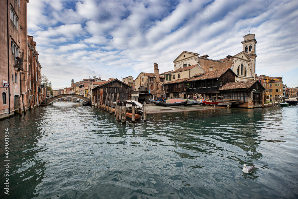 Island murano in Venice Italy. View on canal with boat and motorboat water. Picturesque landscape. Island murano in Venice Italy. View on canal with boat and motorboat water. Picturesque landscape.