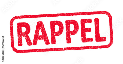 Le mot Rappel en tampon encreur rouge photo