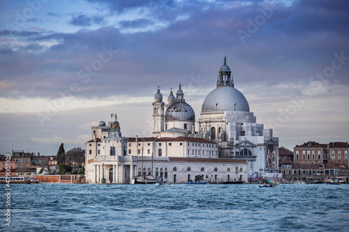 Island murano in Venice Italy. View on canal with boat and motorboat water. Picturesque landscape.