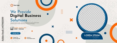 Business conference banner template design for webinar, marketing, online class program, etc