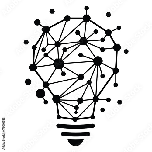 intelligence of human, knowledge and wisdom sign, light icon, bright of lamp, creative idea of thinkers