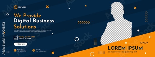 Business conference banner template design for webinar, marketing, online class program, etc