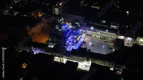 A drone shot of the famous Takht Sri Patna Sahib is a Gurdwara in the neighborhood of Patna Sahib India It was to commemorate the birthplace of Guru Gobind Singh photo