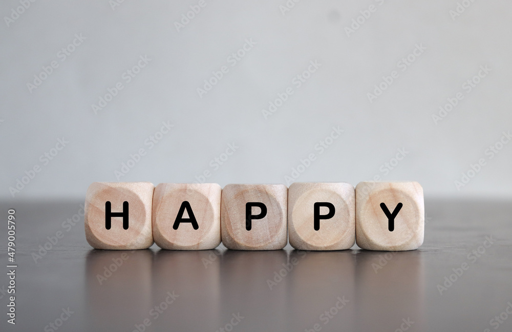 wood cube with word 
