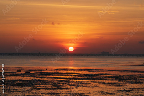 Scene of beautiful sunrise over the sea