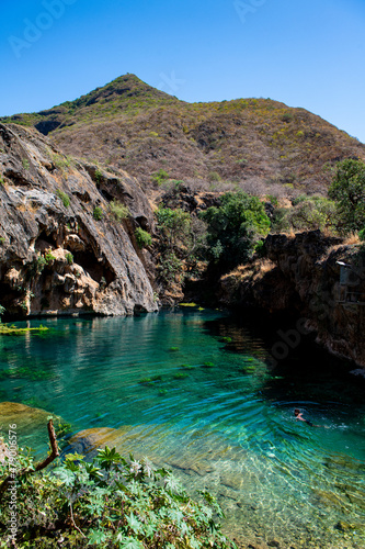 Turquoise water pools, Ain Sahlounout, Salalah photo