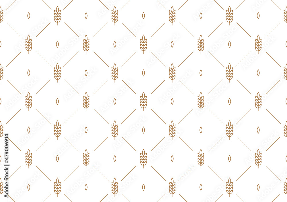 Wheat pattern wallpaper. oat symbol. free space for text. rice sign. Rice pattern wallpaper.