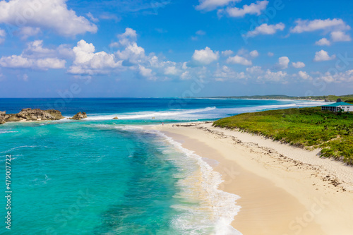 View of the beach along the Crossing Places hiking trail behind Dragon Cay Resort, Turks and Caicos Islands, Atlantic, Central America photo