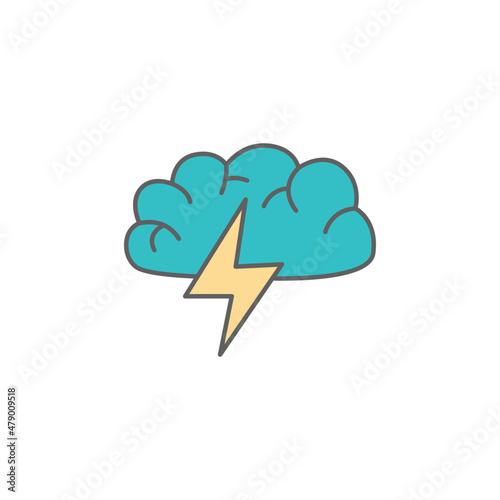 Brainstorm Icon in color icon, isolated on white background 