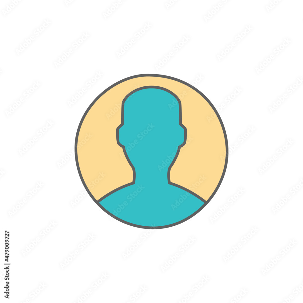Profile Icon in color icon, isolated on white background 
