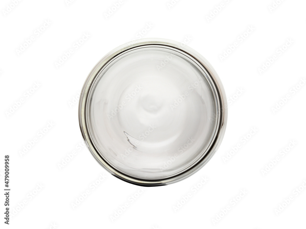 Empty glass tumbler top view. Isolated on a white background Empty glass tumbler top view. Isolated on a white background