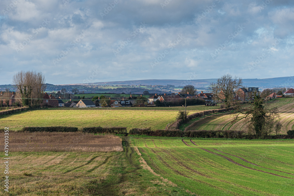 landscape in the countryside by the village in England landscape in the countryside by the village in England