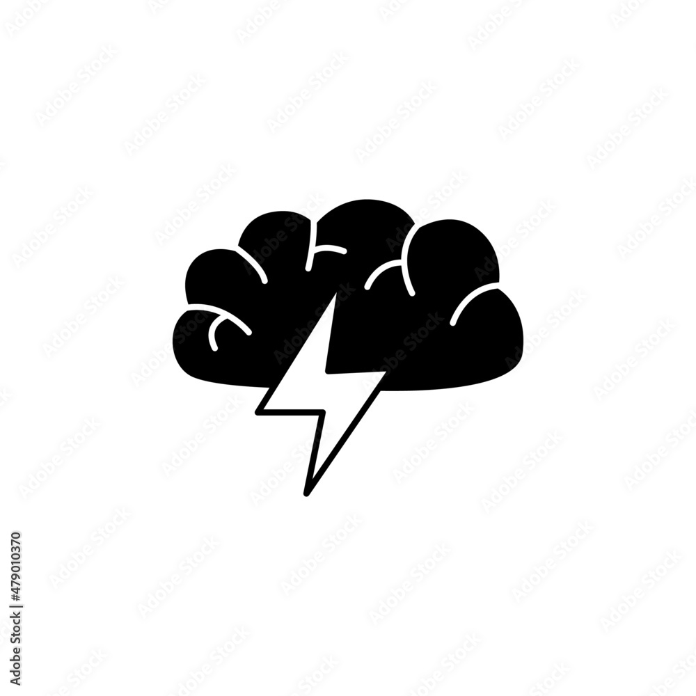 Brainstorm Icon in black flat glyph, filled style isolated on white background Brainstorm Icon in black flat glyph, filled style isolated on white background