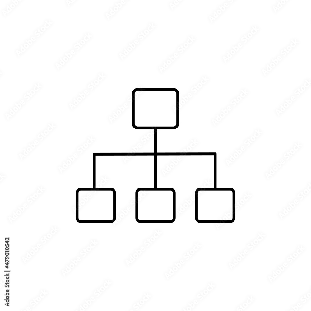 Organization Icon in black line style icon, style isolated on white background Organization Icon in black line style icon, style isolated on white background