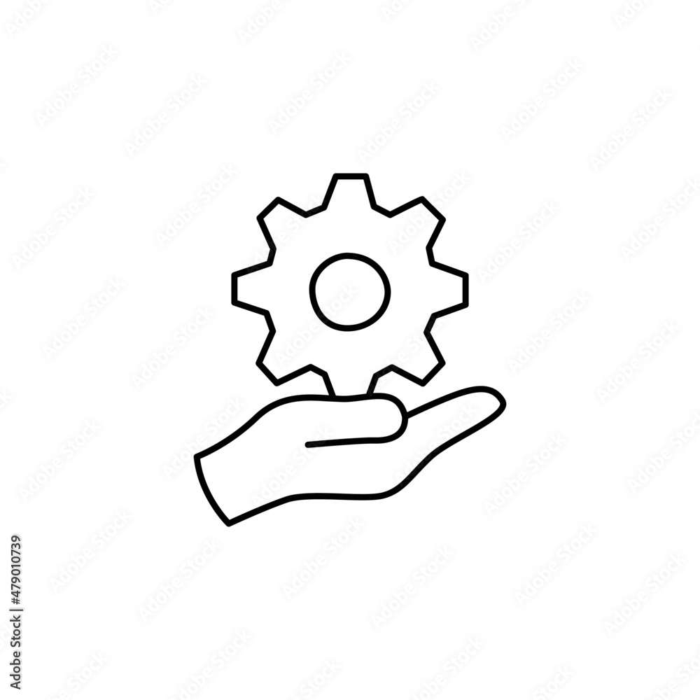 Service Icon in black line style icon, style isolated on white background Service Icon in black line style icon, style isolated on white background