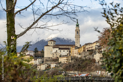 Colorful houses of beautiful Belluno town in Veneto province, northern Italy