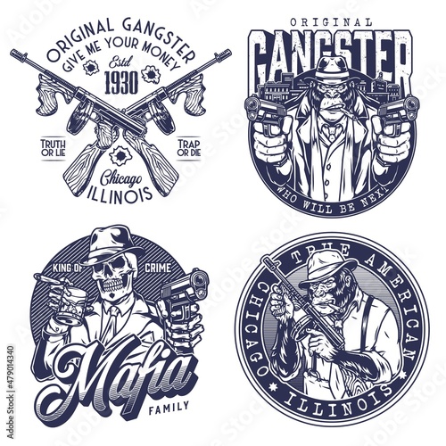 Collection of mafia gangster prints