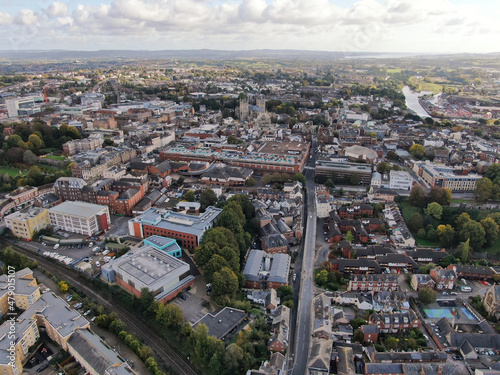 an aerial view of the centre of Exeter City 