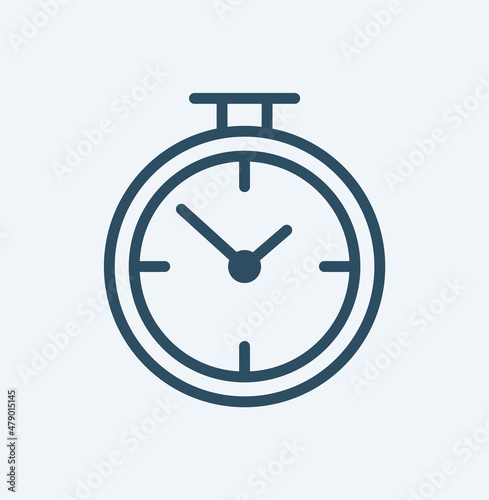 Speed Timer Line Icon. Editable Stroke.