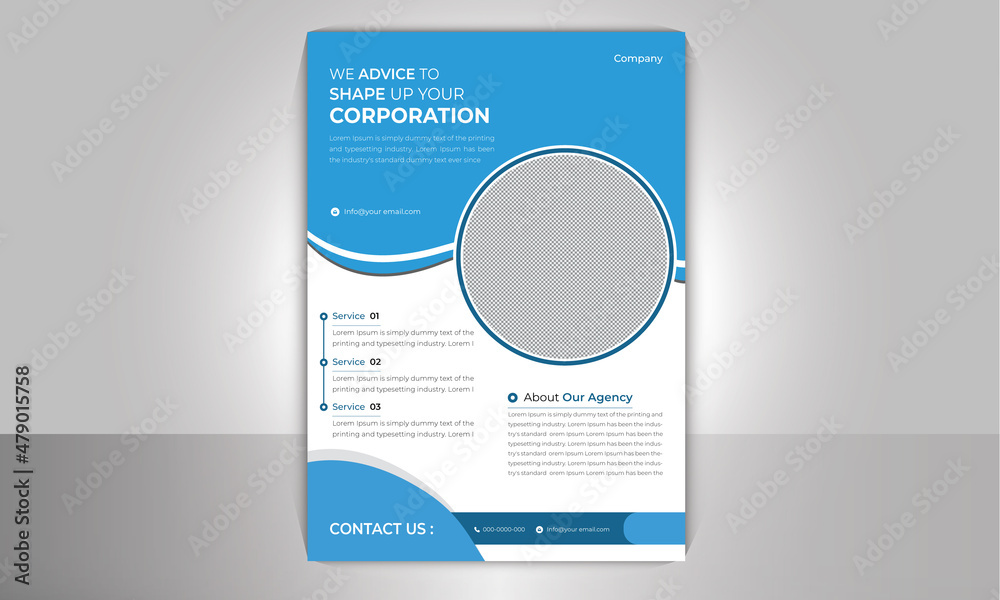 Creative Corporate & Business Flyer Brochure Template Design, abstract business flyer, vector template design. Modern Business abstract flyer vector layout modern flyer.  size A4 Easy to use and edit.