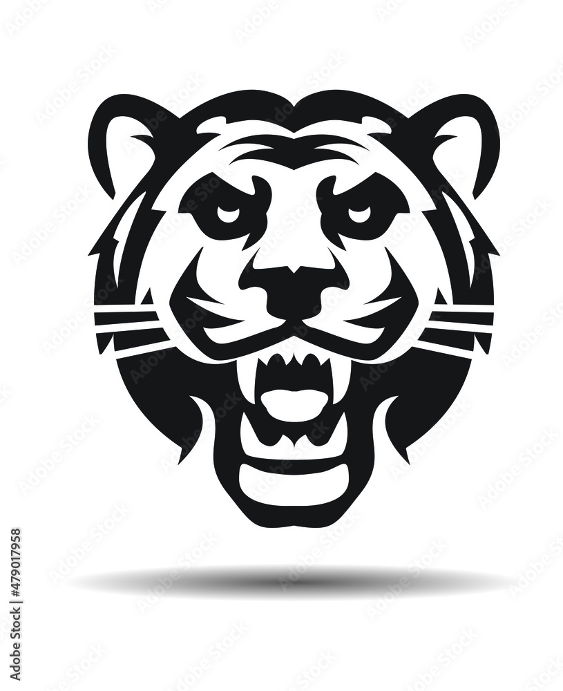 King Tiger Head and Logo Icon. Vector Illustration. King Tiger Head and Logo Icon. Vector Illustration.