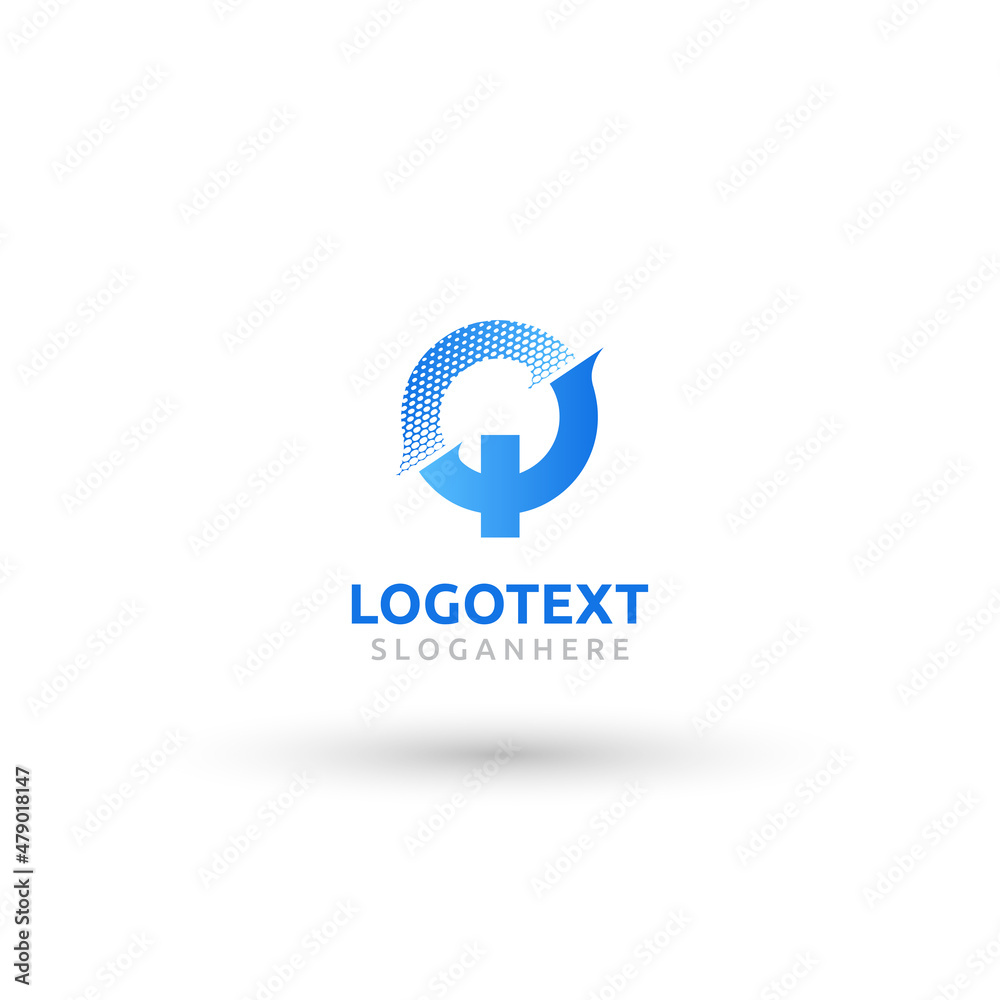 Letter Q logo. colorful gradient letter logo Letter Q logo. colorful gradient letter logo
