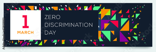 Creative design for (Zero Discrimination Day), 1 March, Vector illustration.
