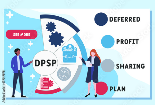 DPSP - Deferred Profit Sharing Plan acronym. business concept background. vector illustration concept with keywords and icons. lettering illustration with icons for web banner, flyer, landing pag
