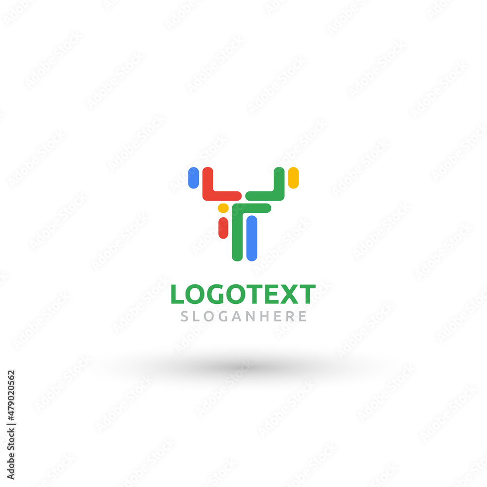 Letter Y logo. Colorful team logo