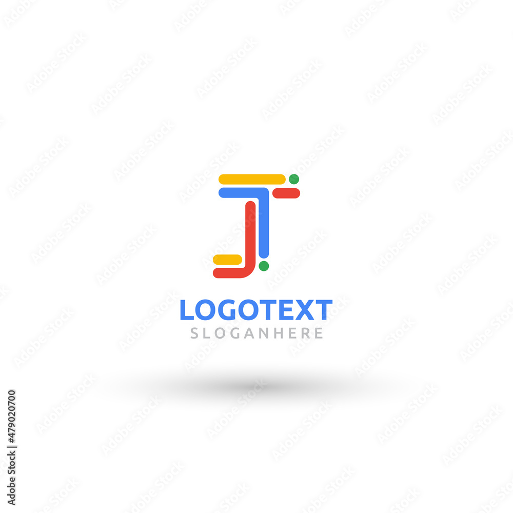 Letter J logo. Colorful team logo Letter J logo. Colorful team logo