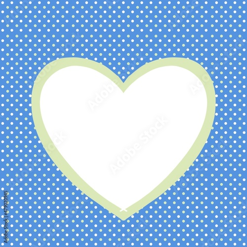 ドット背景　ハート　ブルー