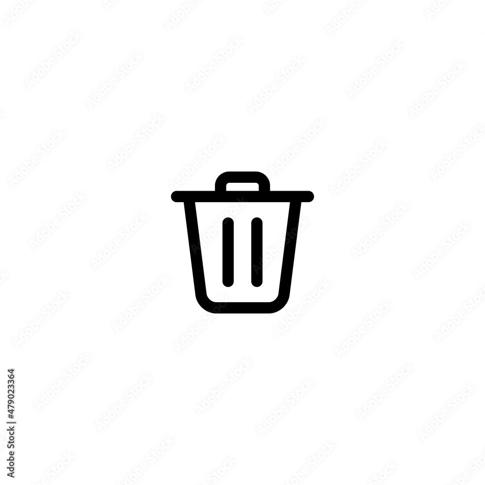 simple trash bin icon illustration design, modern trash can symbol with outlined style template vector simple trash bin icon illustration design, modern trash can symbol with outlined style template vector