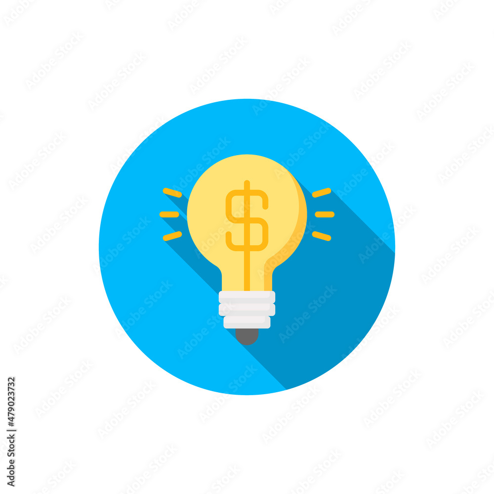 idea bulp vector icon, flat design, long shadow idea bulp vector icon, flat design, long shadow