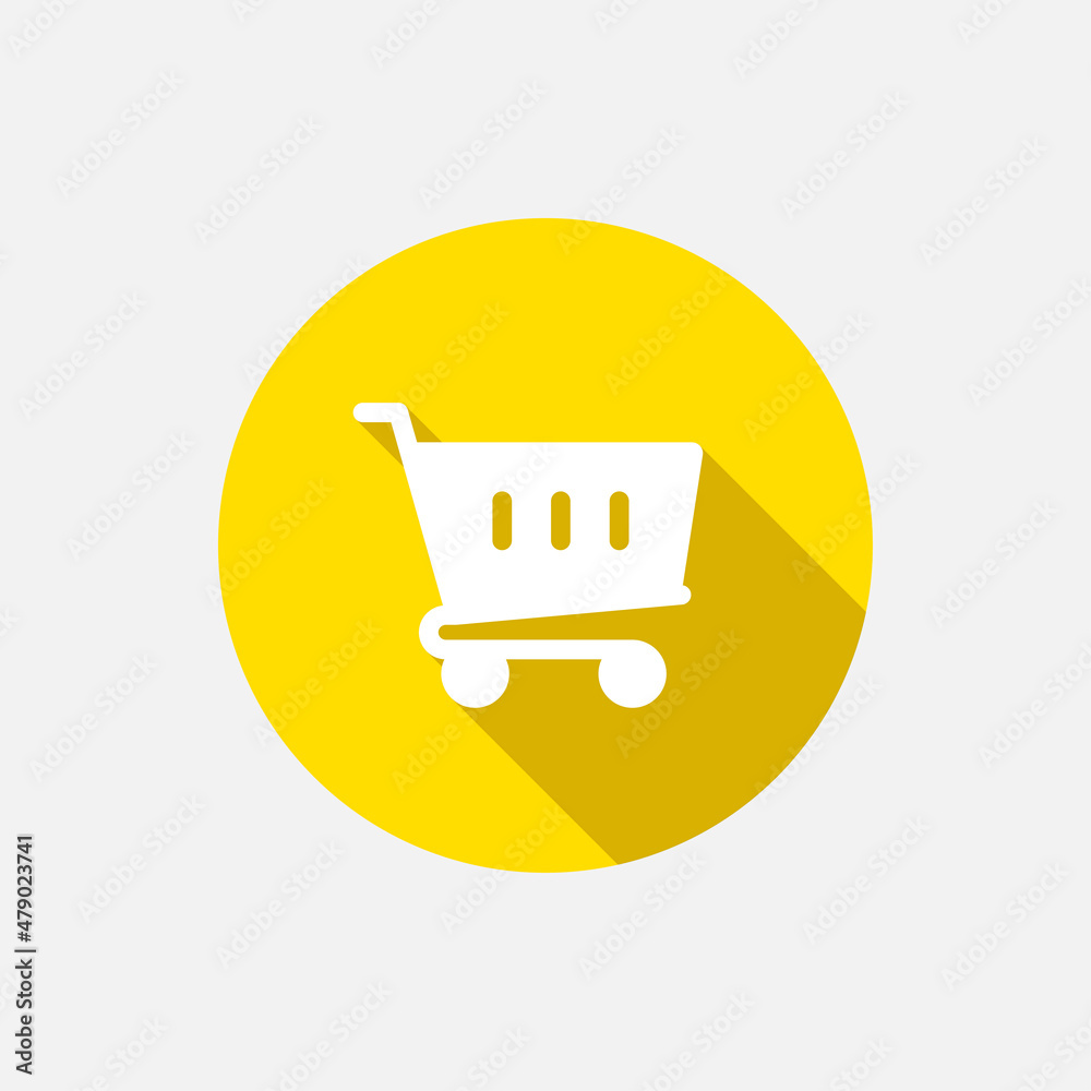 shopping cart vector icon symbol, flat design, long shadow shopping cart vector icon symbol, flat design, long shadow