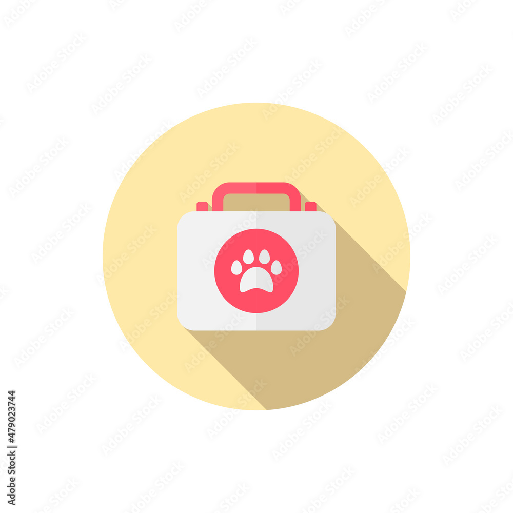 pet medical box vector icon, flat design, long shadow pet medical box vector icon, flat design, long shadow