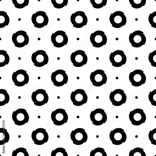 Dots, figures seamless ornament. Ethnic pattern. Folk wallpaper. Tribal motif. Circles, forms background. Geometrical shapes backdrop. Digital paper, textile print, abstract illustration. Vector art.