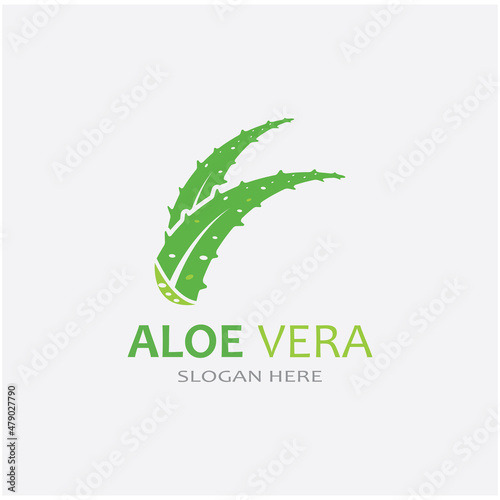 Aloe vera icon logo vector illustration template design