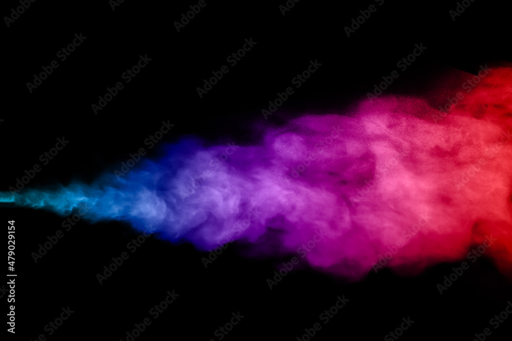Fototapeta premium colorful smoke steam isolated black background 
