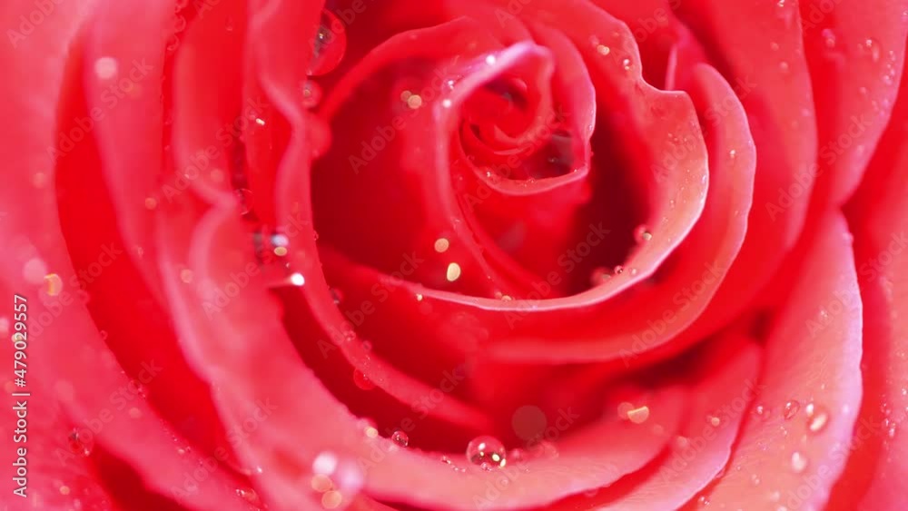 Rotating rose in the bouquet in 4k