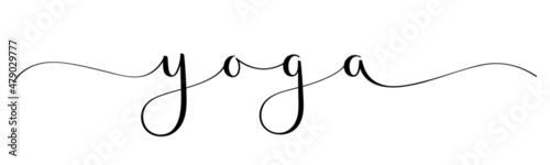 YOGA black vector brush calligraphy banner