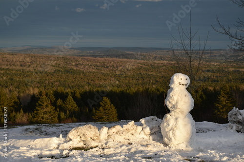 First snowman, Sainte-Apolline, Québec, Canada