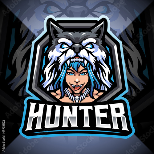 Hunter head esport mascot logo