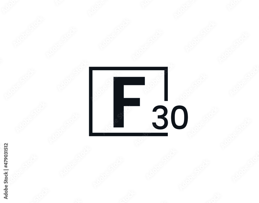 Obraz premium F30, 30F Initial letter logo