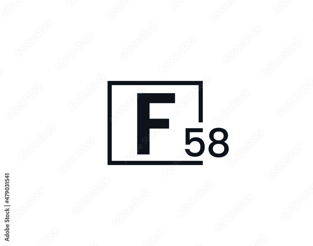Obraz premium F58, 58F Initial letter logo