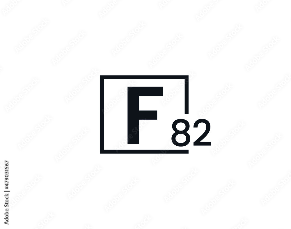 Obraz premium F82, 82F Initial letter logo