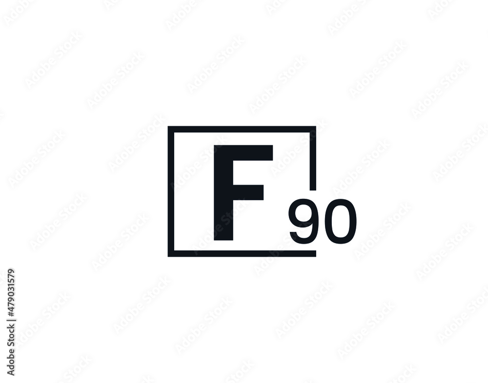 Obraz premium F90, 90F Initial letter logo