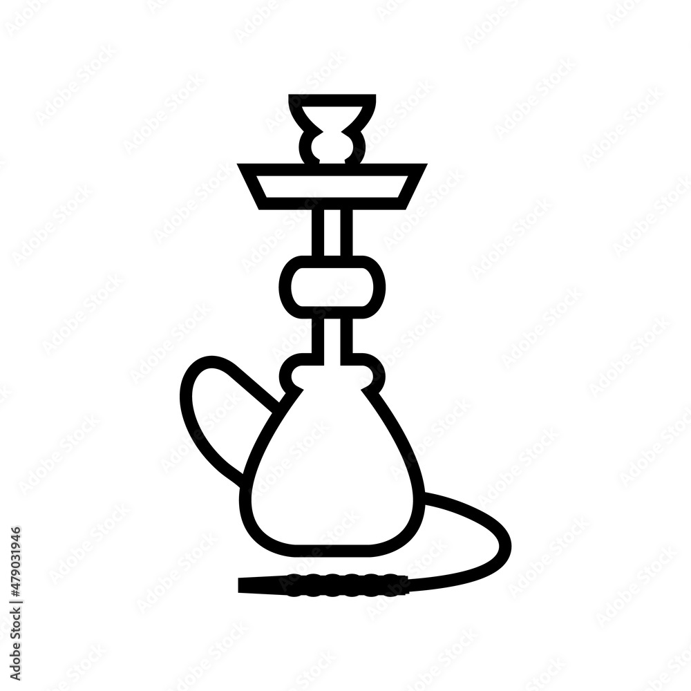 Hookah line icon, vector logo isolated on white background Hookah line icon, vector logo isolated on white background
