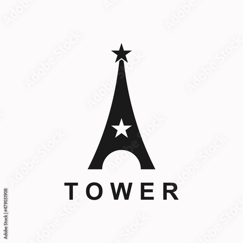 tower logo, simple, abstract, elegant